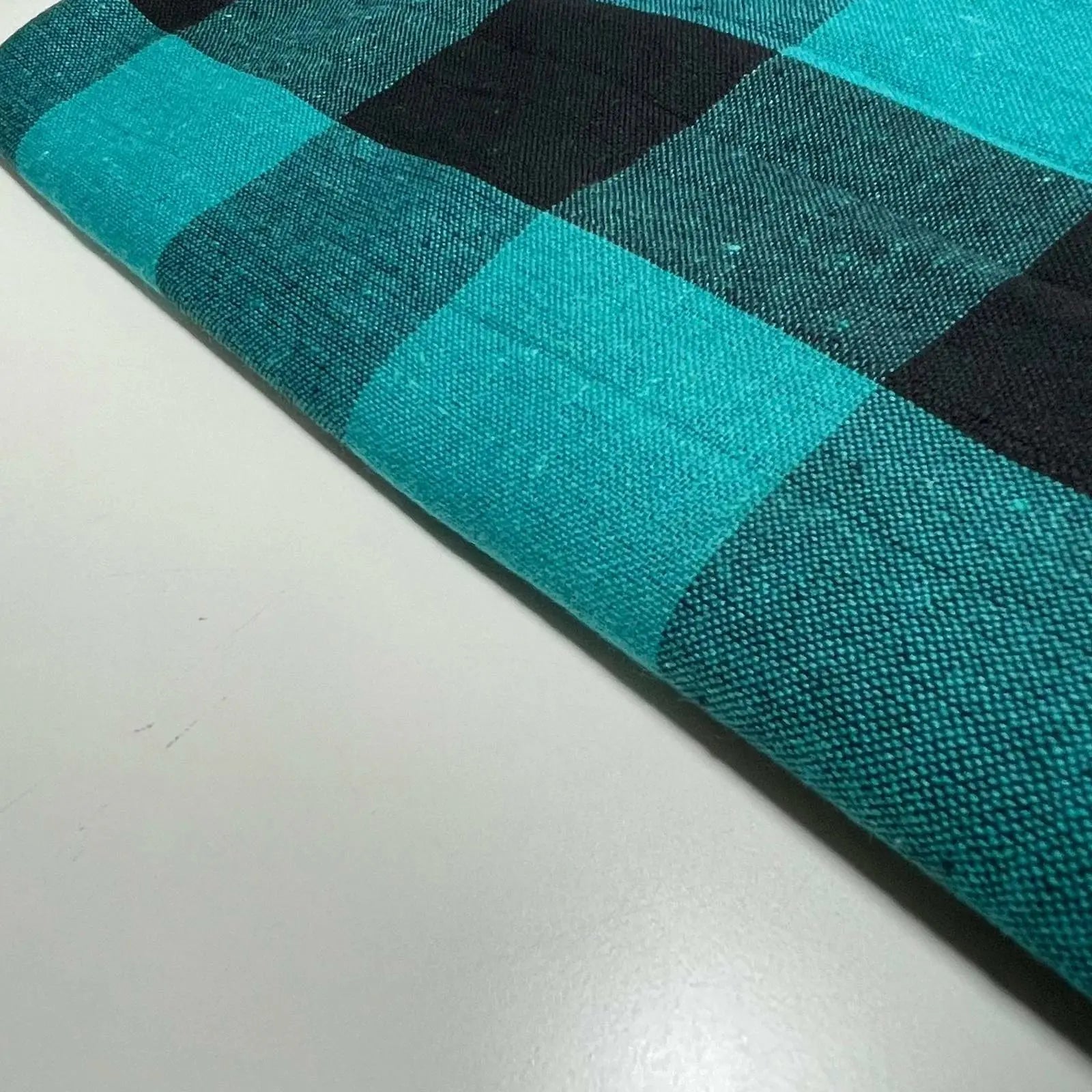Premium 100% Cotton Gingham Khadi Handloom Fabric | 2" Check Soft Linen-Feel Cloth 42" (107cm) Wide – Sold by the Meter