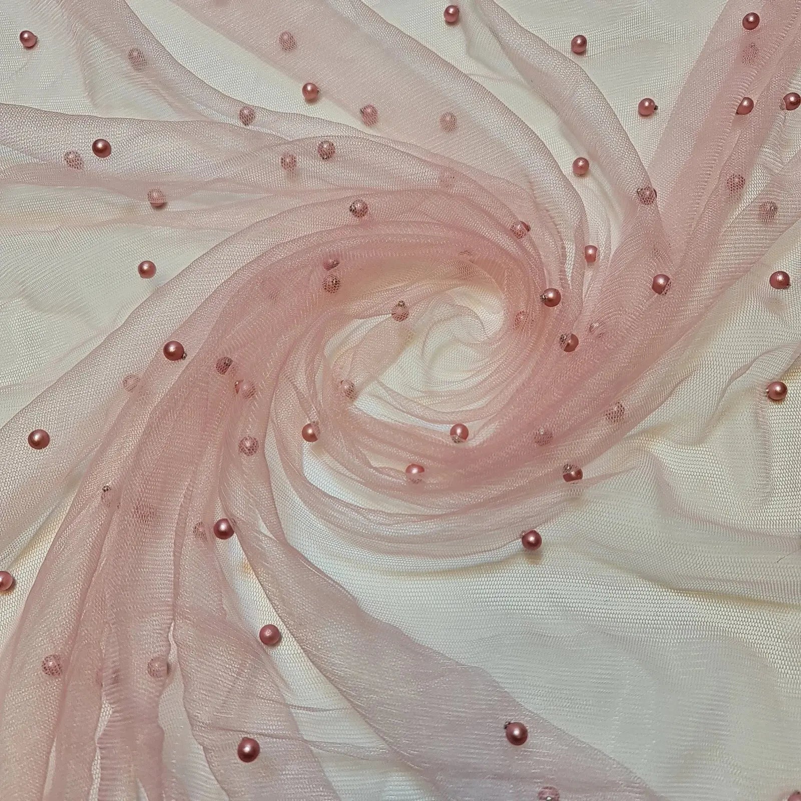Tulle Beaded Pearl Lace Net Fabric | 58
