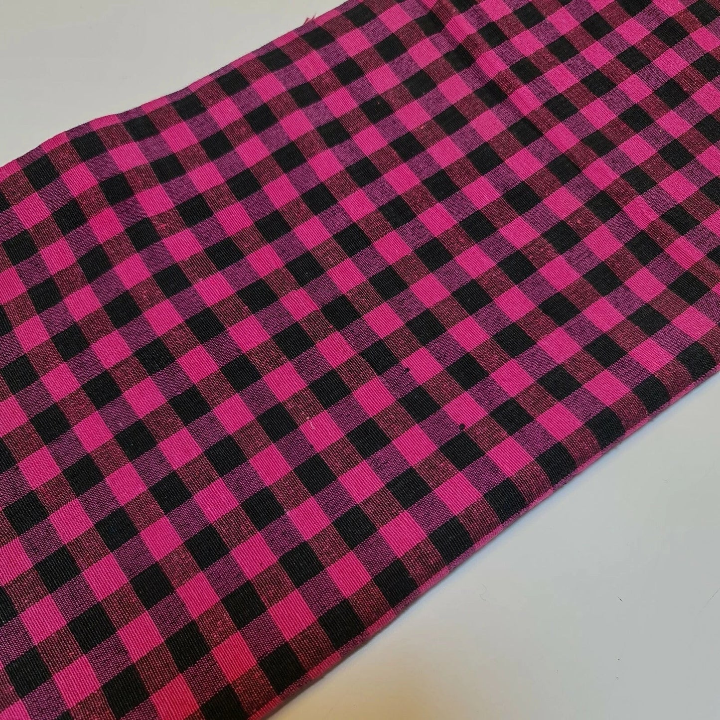100% Cotton Gingham 1/8" Check Plaid Fabric | Parna Patka Dastaar Cloth for Sewing & Crafts – 23 Meter Roll