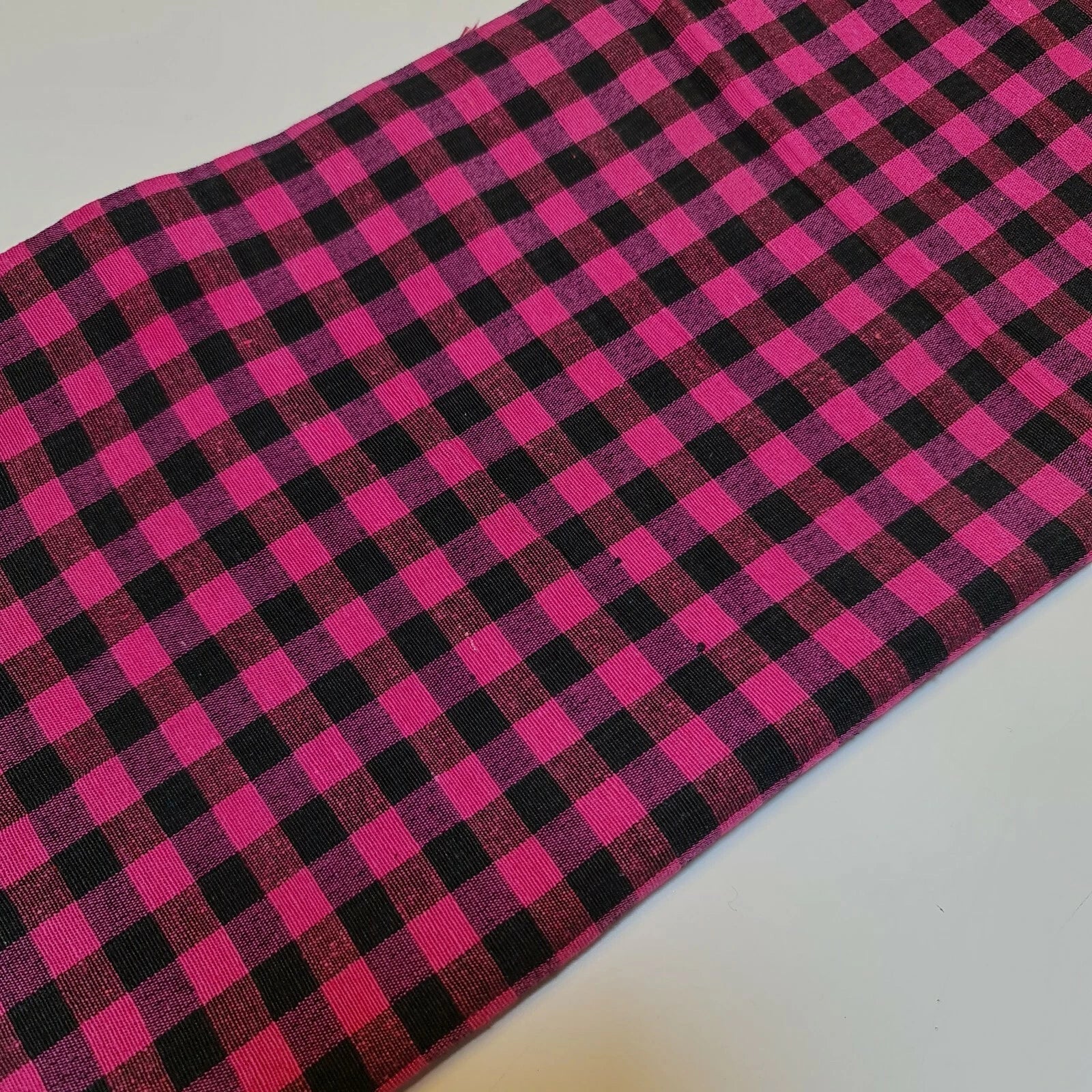 100% Cotton Gingham 1/8" Check Plaid Fabric | Parna Patka Dastaar Cloth for Sewing & Crafts – 23 Meter Roll