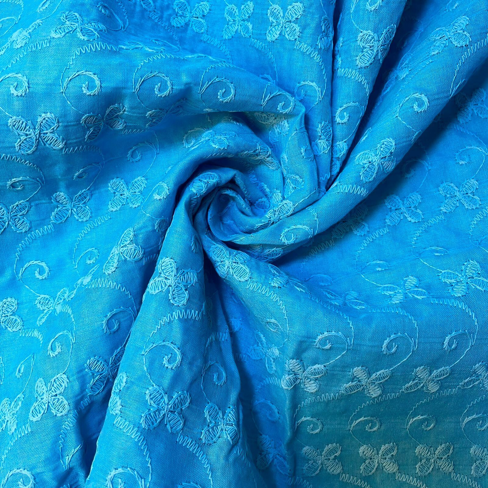 100% Cotton Lawn Broderie Anglaise Embroidery Schiffli Dress Craft Fabric 44