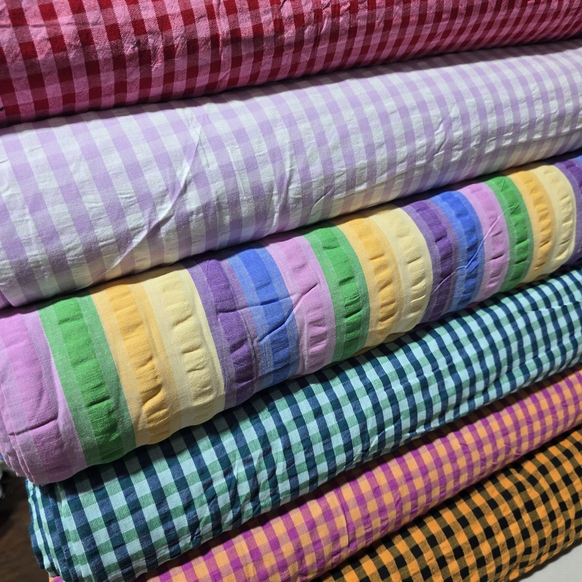 100% Cotton Seersucker Fabric Crush Costume Craft Dress Material 58" By The Meter