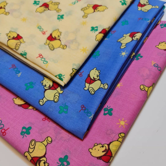 Winnie the Pooh Bear Polycotton Fabric | 44" (112cm) Wide Craft, Dressmaking & Quilting Material – Sold by the Metre