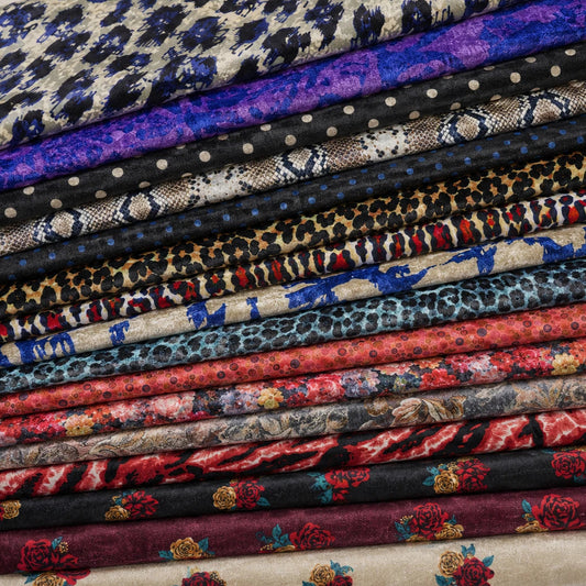 Velour Stretch Fabric | Soft Velvet Jersey Material | 58" Wide Dress Fabric | Sold by the Metre