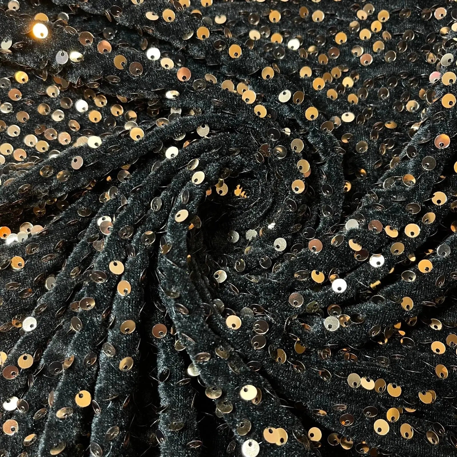 Sequin Velvet Embroidered Stretch Fabric | 58" (147cm) Wide Velour Dress, Craft & Drape Material – Sold by the Metre