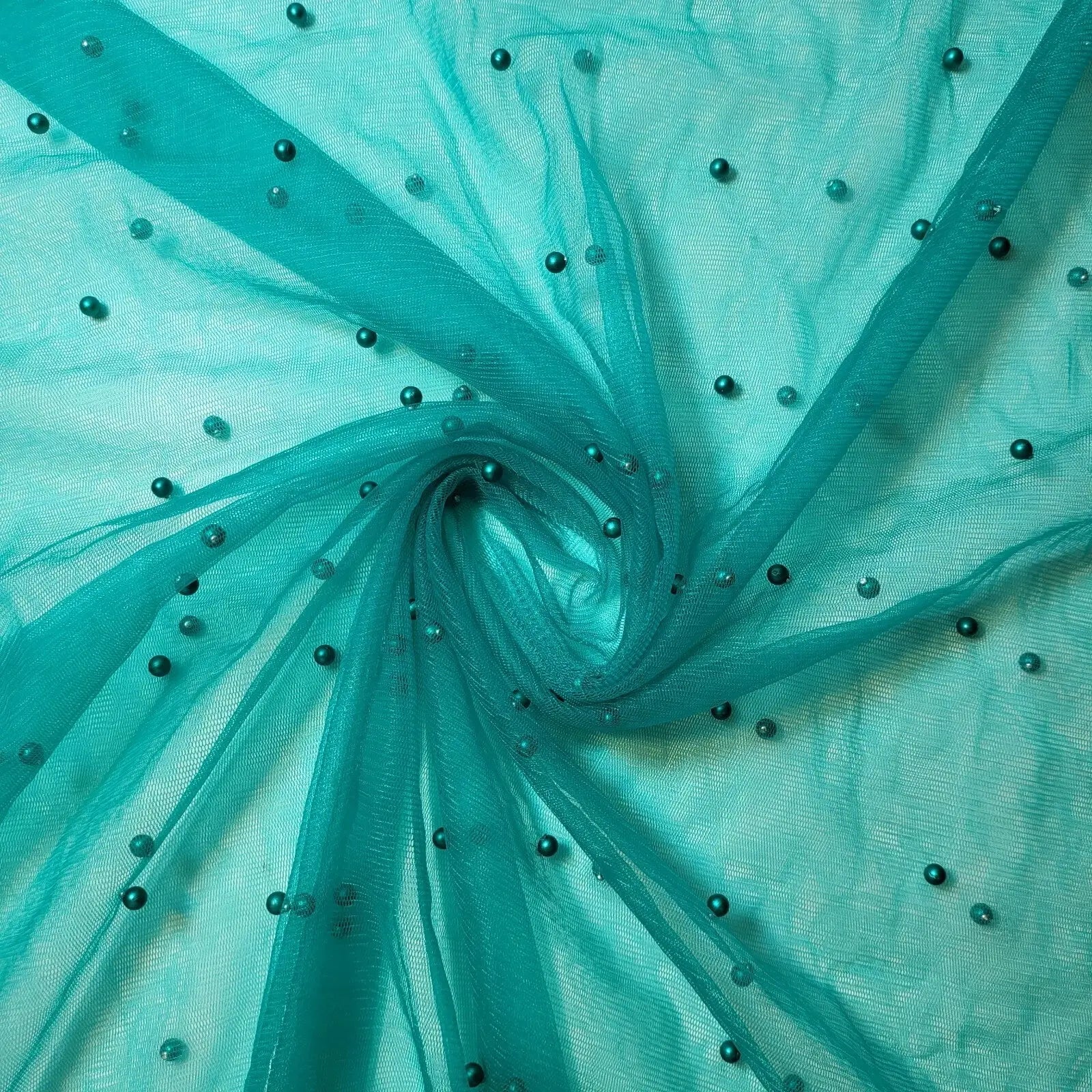 Tulle Beaded Pearl Lace Net Fabric | 58