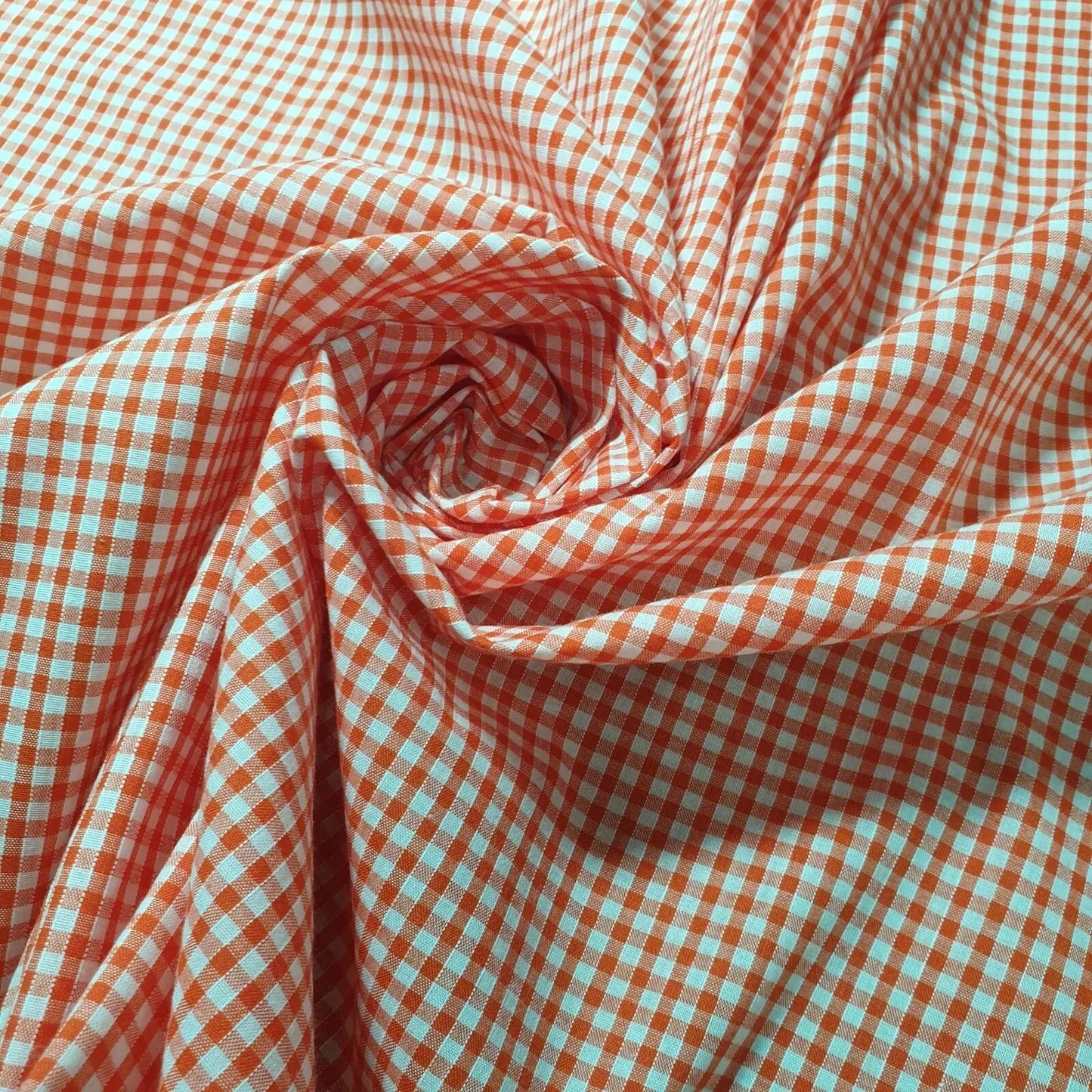 Polycotton Gingham Check Fabric – 1/8", 1/4" & 1" Checks 44" (112cm) Wide Dressmaking & Uniform Fabric by the Metre