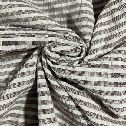 100% Cotton Seersucker Crush Stripe Fabric | 44" (112cm) Wide Costume, Dress & Craft Material – Sold by the Meter