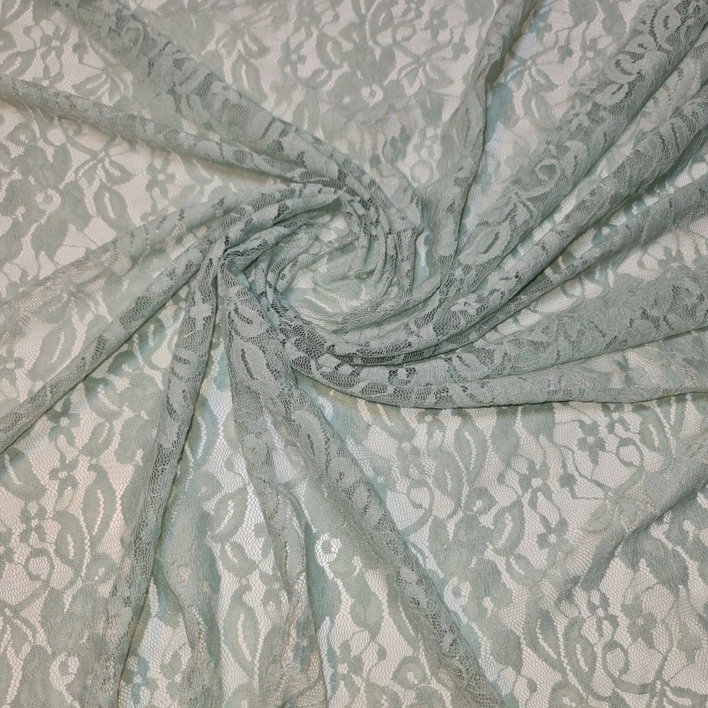 Floral Bridal Lace Fabric | 58" (147cm) Wide Polyester Mesh & Elastane Blend Dressmaking Material – Sold by the Metre