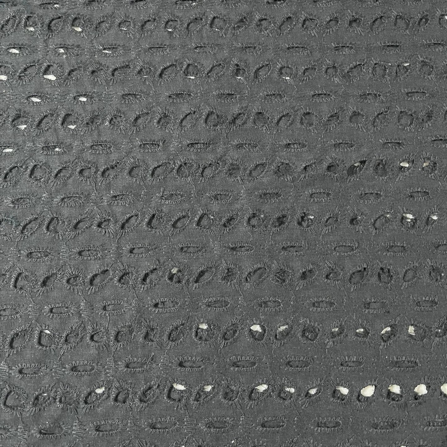 Cotton Floral Embroidery Fabric | Broderie Anglaise Lace 44" (112cm) Wide Dressmaking & Craft Material – Sold by the Metre  Black #3