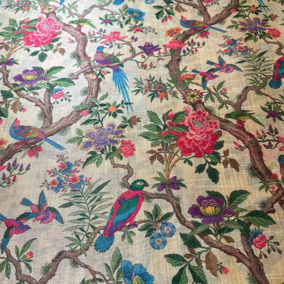 Polyester Faux Raw Silk Fabric – Digital Print 112cm (44") Wide Floral & Abstract Dress Material by the Metre