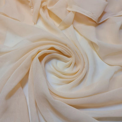 Chiffon Sheer Plain Soft Polyester Fabric – 44" Wide for Wedding, Dress & Craft – 30m Bolt/Roll  Peach (S)