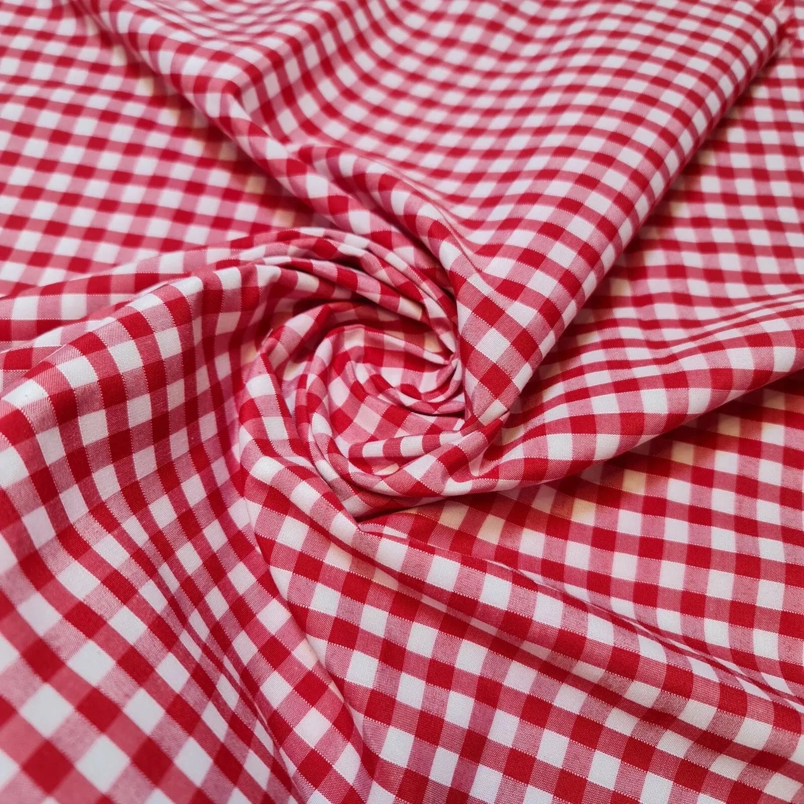 Polycotton Gingham Check Fabric – 1/8", 1/4" & 1" Checks 44" (112cm) Wide Dressmaking & Uniform Fabric by the Metre
