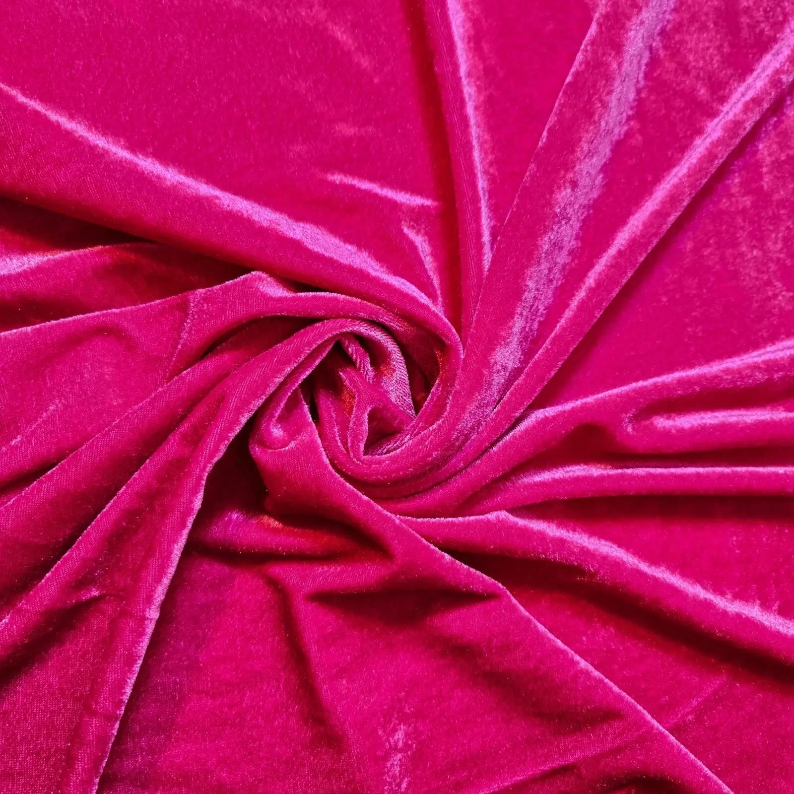 Plain Velvet Fabric – Soft Stretch Velour 147cm (58") Wide by the Metre