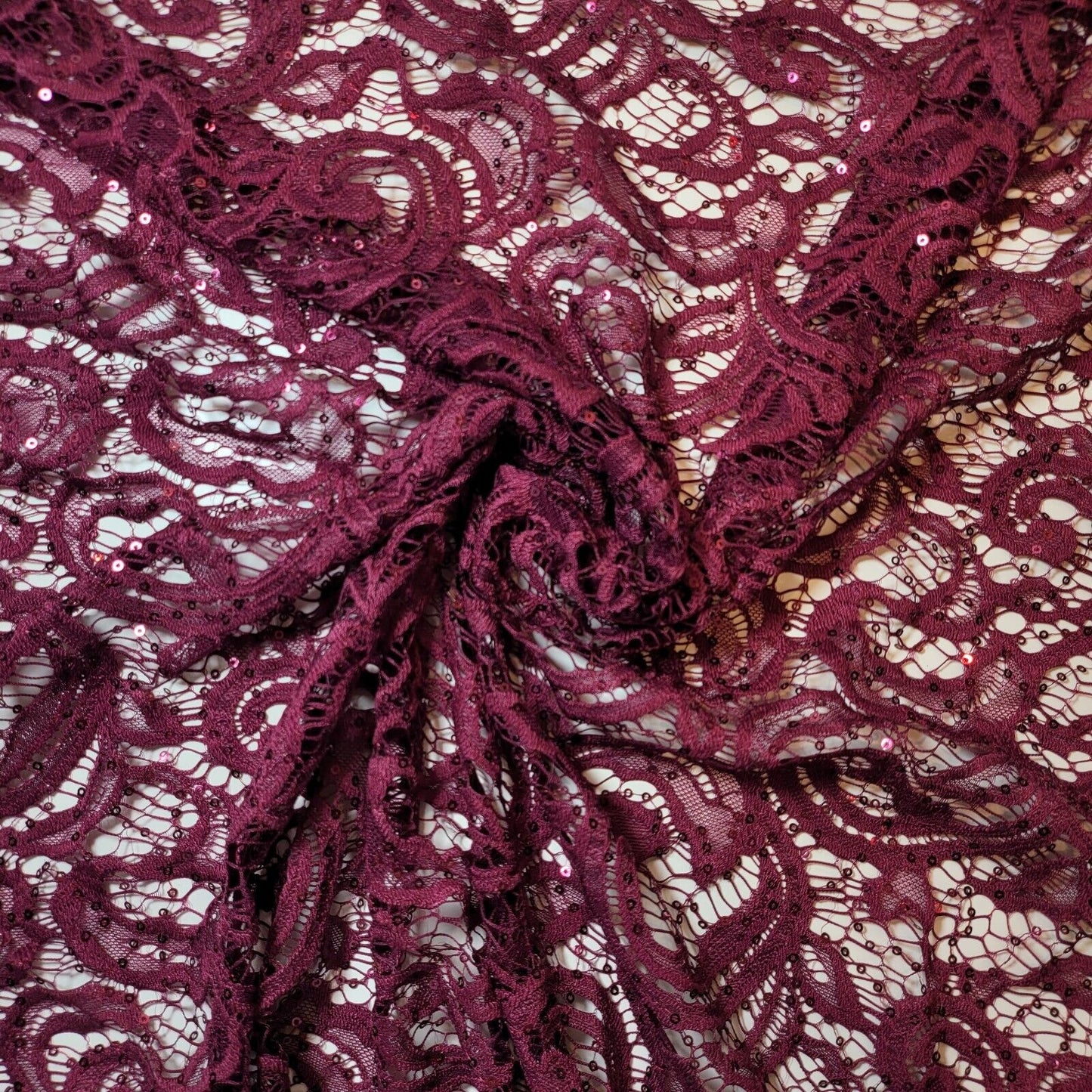 Floral Bridal Lace Fabric – 58" Wide Polyester Mesh & Elastane Blend Dress Material by the Meter
