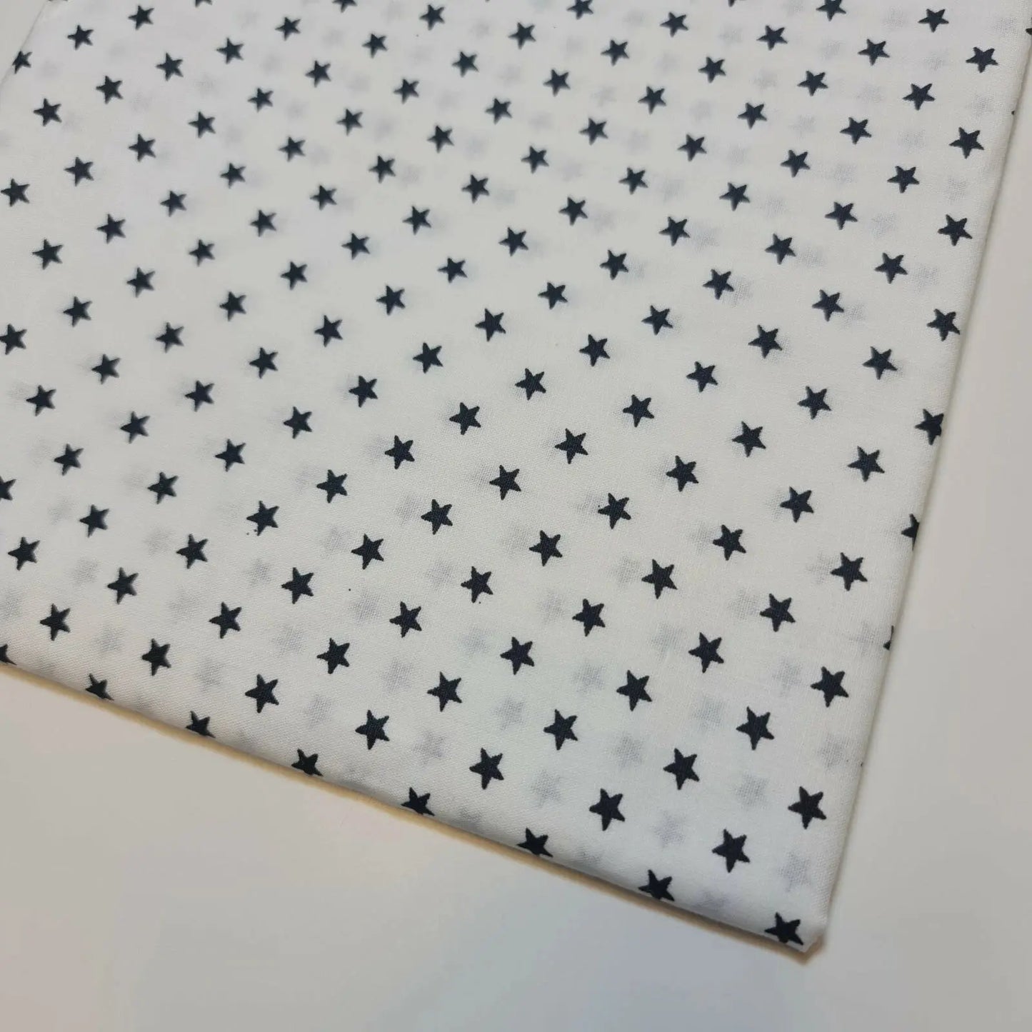 100% Cotton Poplin Star Print Fabric | White Base 44" (112cm) Wide Soft Dressmaking, Quilting & Craft Material – Sold by the Metre