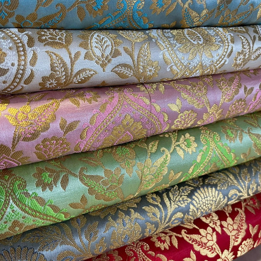Metallic Floral Weave Brocade Fabric – 112cm (44") Wide – Dress, Craft & Costume Material – Sold by the Meter