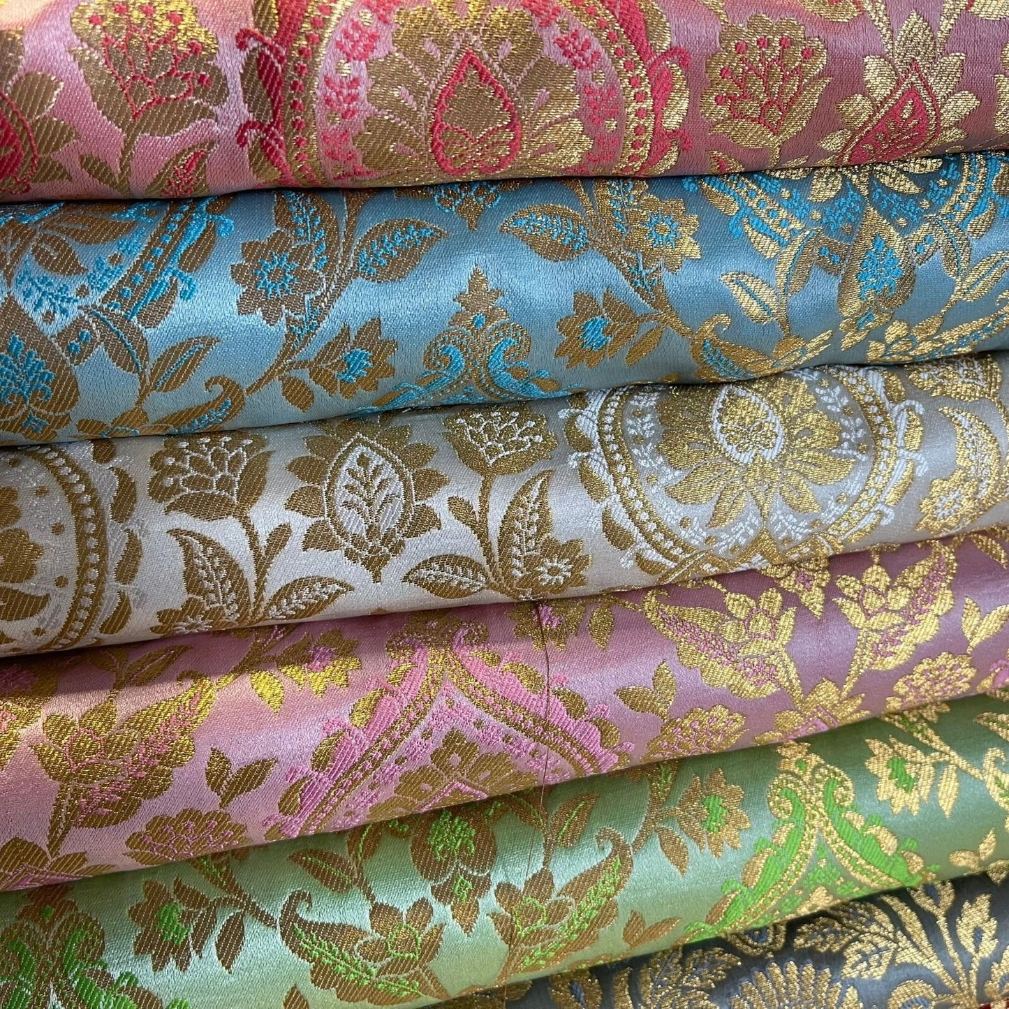 Metallic Floral Weave Brocade Fabric – 112cm (44") Wide – Dress, Craft & Costume Material – Sold by the Meter