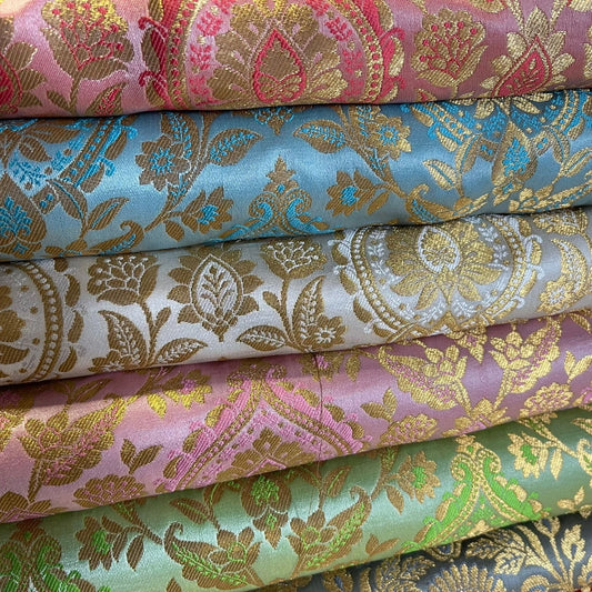 Metallic Floral Weave Brocade Fabric – 112cm (44") Wide – Dress, Craft & Costume Material – Sold by the Meter