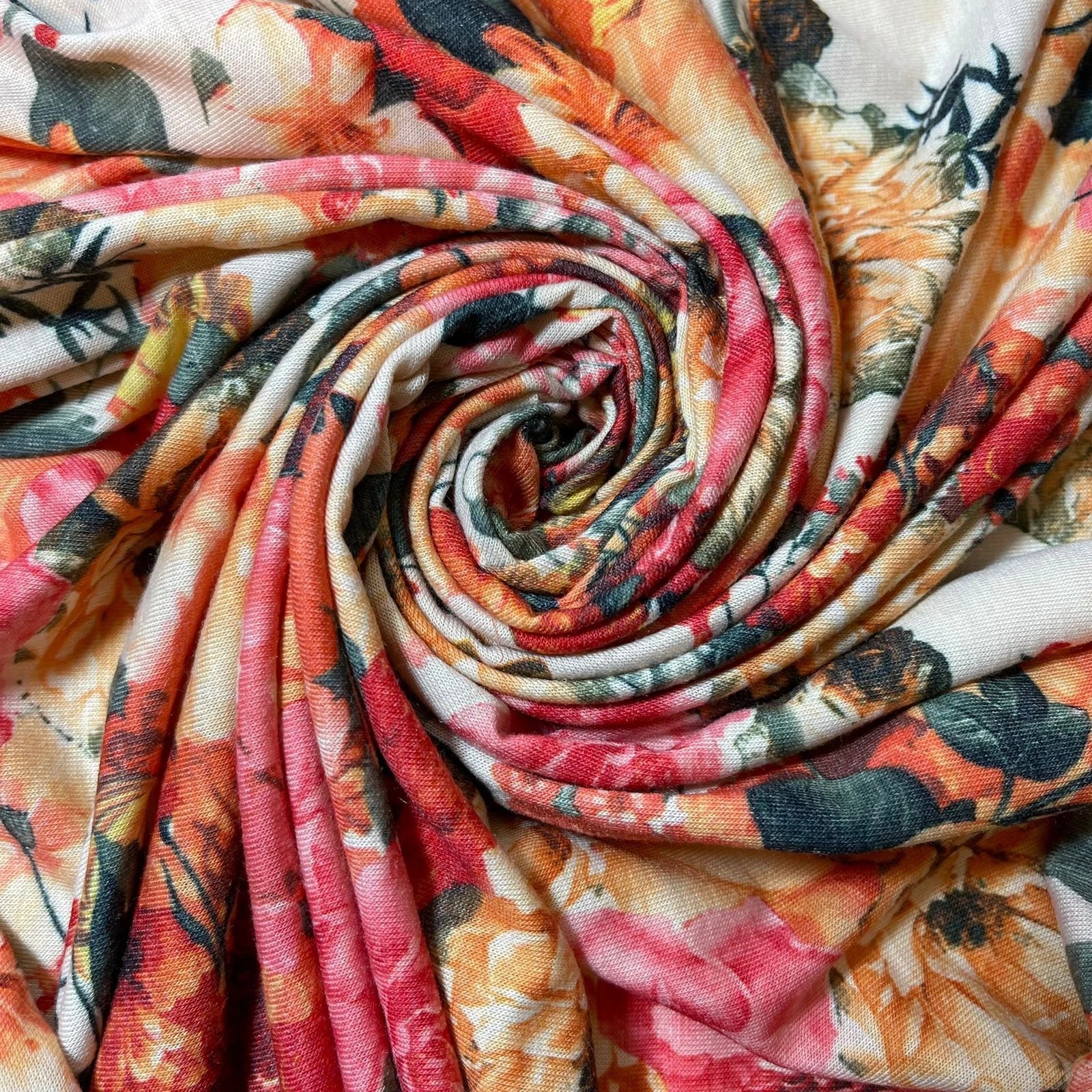 Cotton & Viscose Jersey Stretch Knit Fabric | Plain Solid & Printed Variants, 58