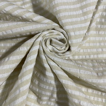 100% Cotton Seersucker Crush Stripe Fabric | 44" (112cm) Wide Costume, Dress & Craft Material – Sold by the Meter