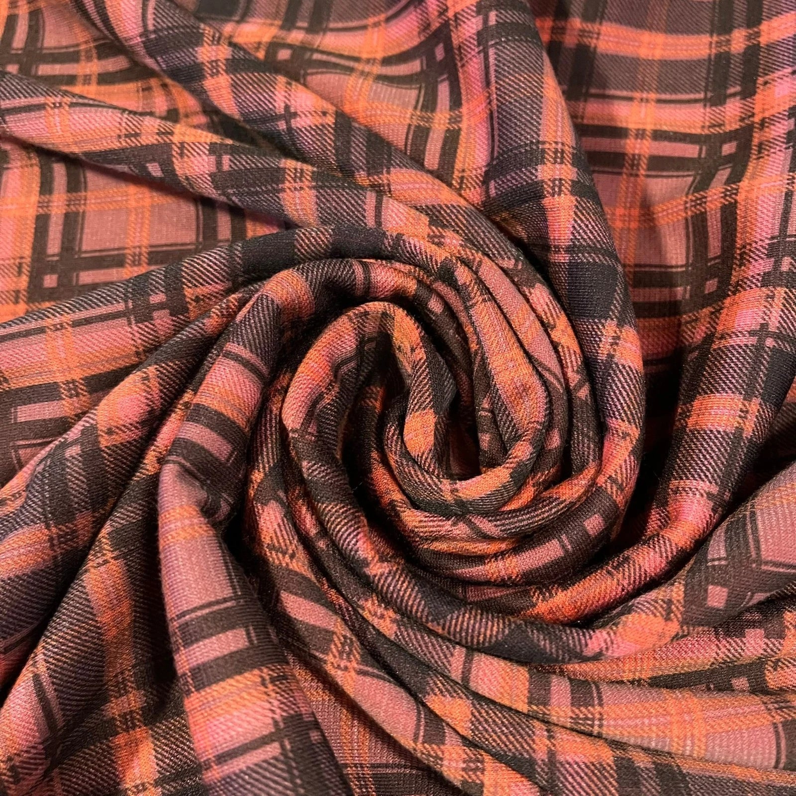 Tartan Plaid Stretch Jersey Fabric | Check Dress & Costume Material 58
