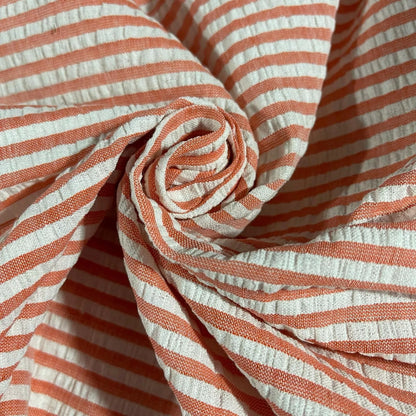 100% Cotton Seersucker Crush Stripe Fabric | 44" (112cm) Wide Costume, Dress & Craft Material – Sold by the Meter