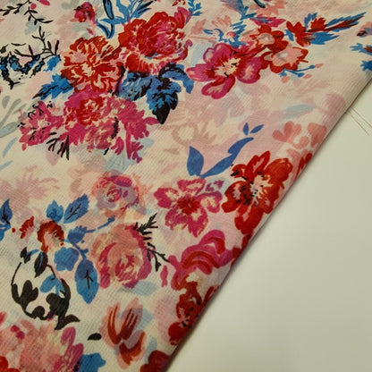 Floral Printed Polyester Georgette and Sheer Chiffon Fabric – Summer Dress Material