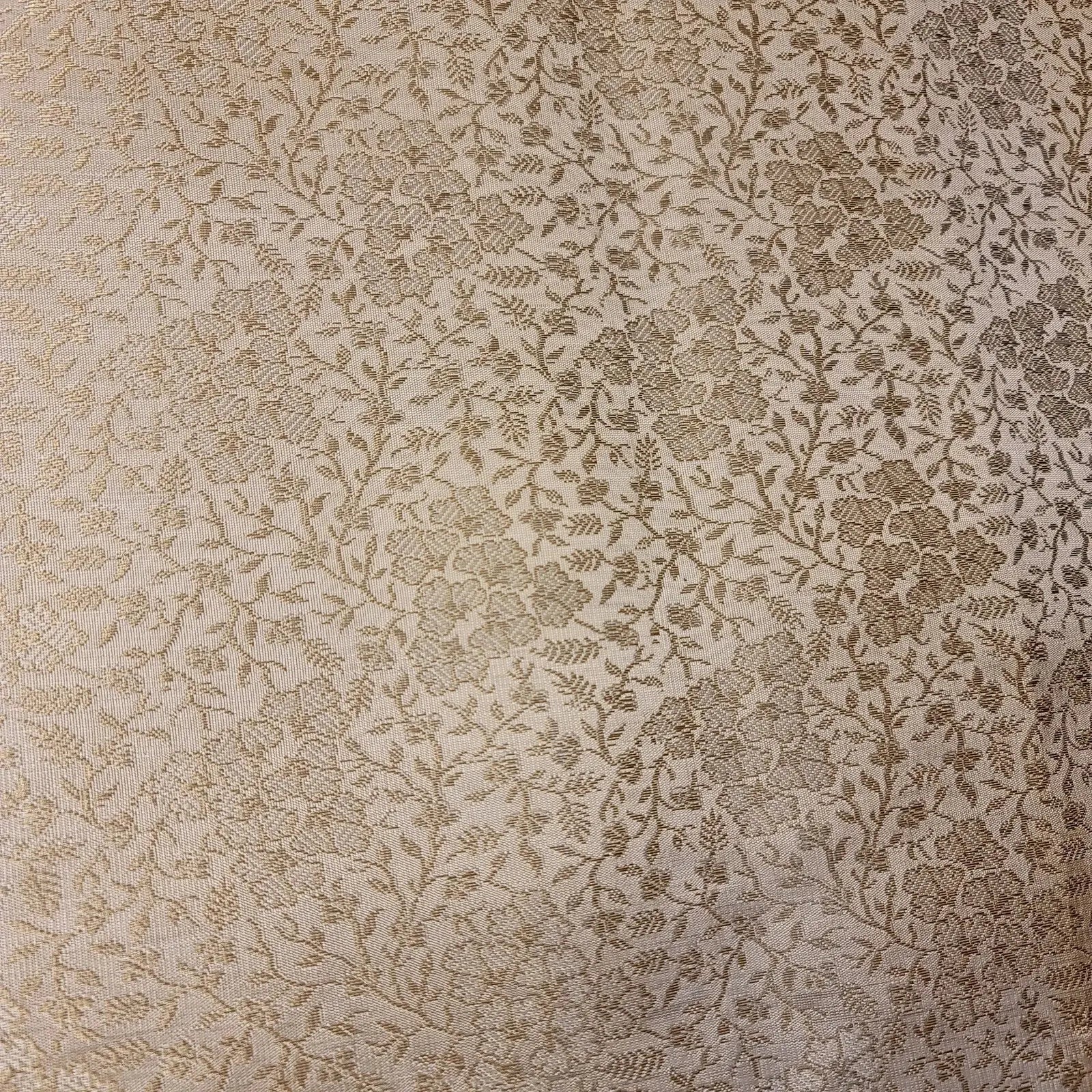 Ornamental Floral Pastels Indian Brocade Fabric | Gold Metallic Design 44" (112cm) Wide Dress, Craft & Décor Material – Sold by the Meter