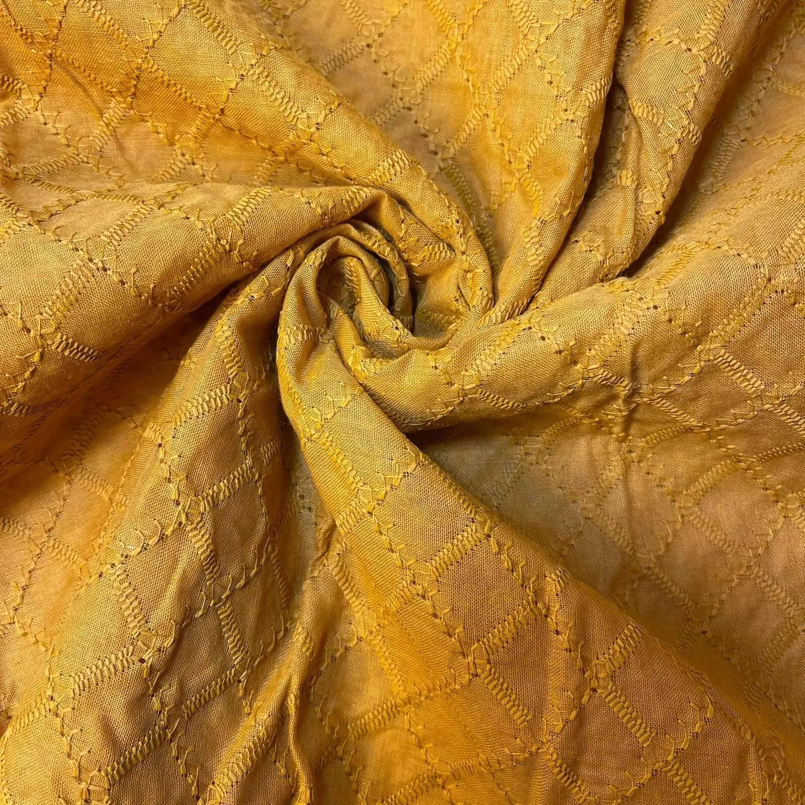 100% Cotton Lawn Broderie Anglaise Schiffli Embroidery Fabric | 44" (112cm) Wide Soft Dressmaking & Craft Material – Sold by the Meter