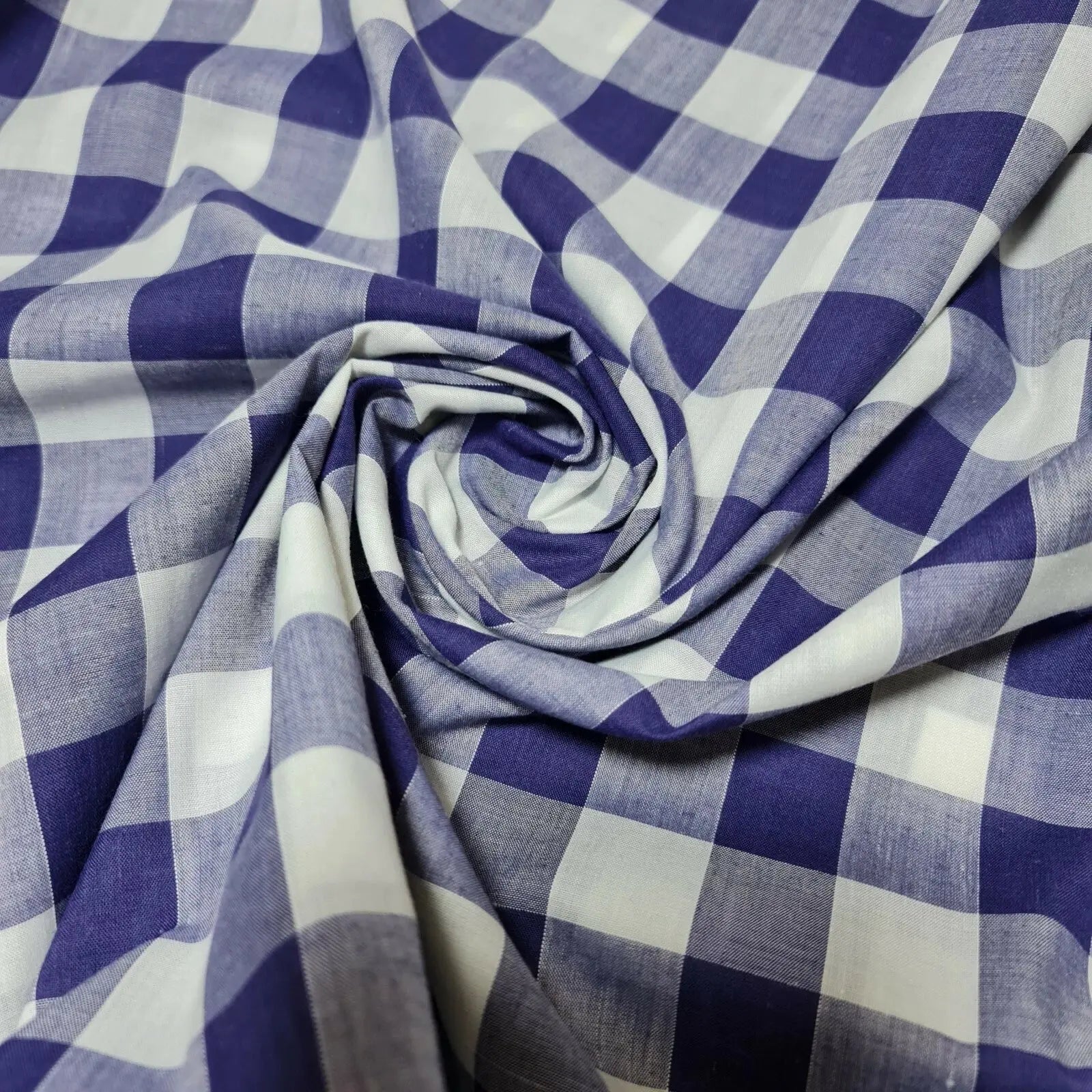 Polycotton Gingham Check Fabric – 1/8", 1/4" & 1" Checks 44" (112cm) Wide Dressmaking & Uniform Fabric by the Metre
