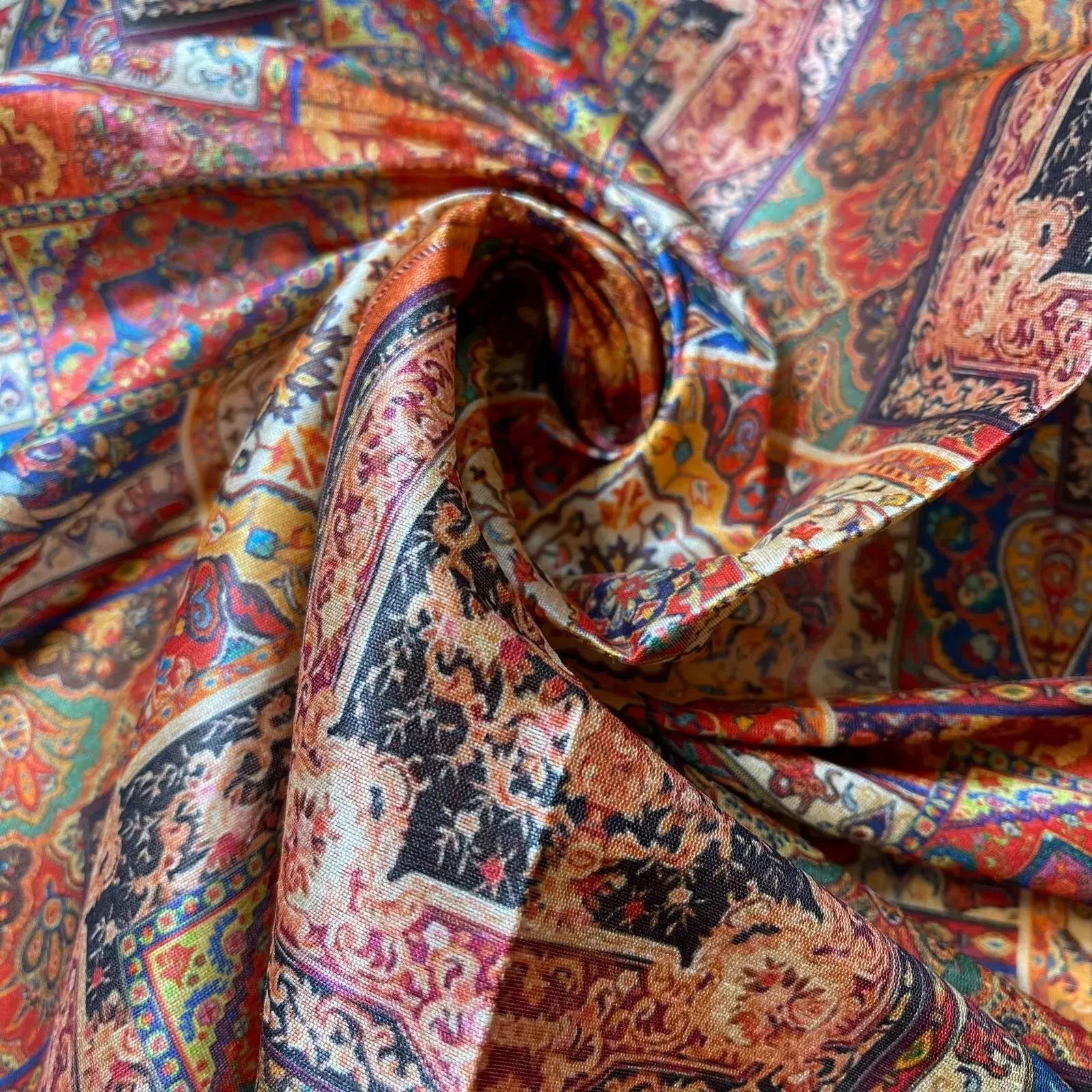 Polyester Faux Raw Silk Fabric – Digital Print 112cm (44") Wide Floral & Abstract Dress Material by the Metre