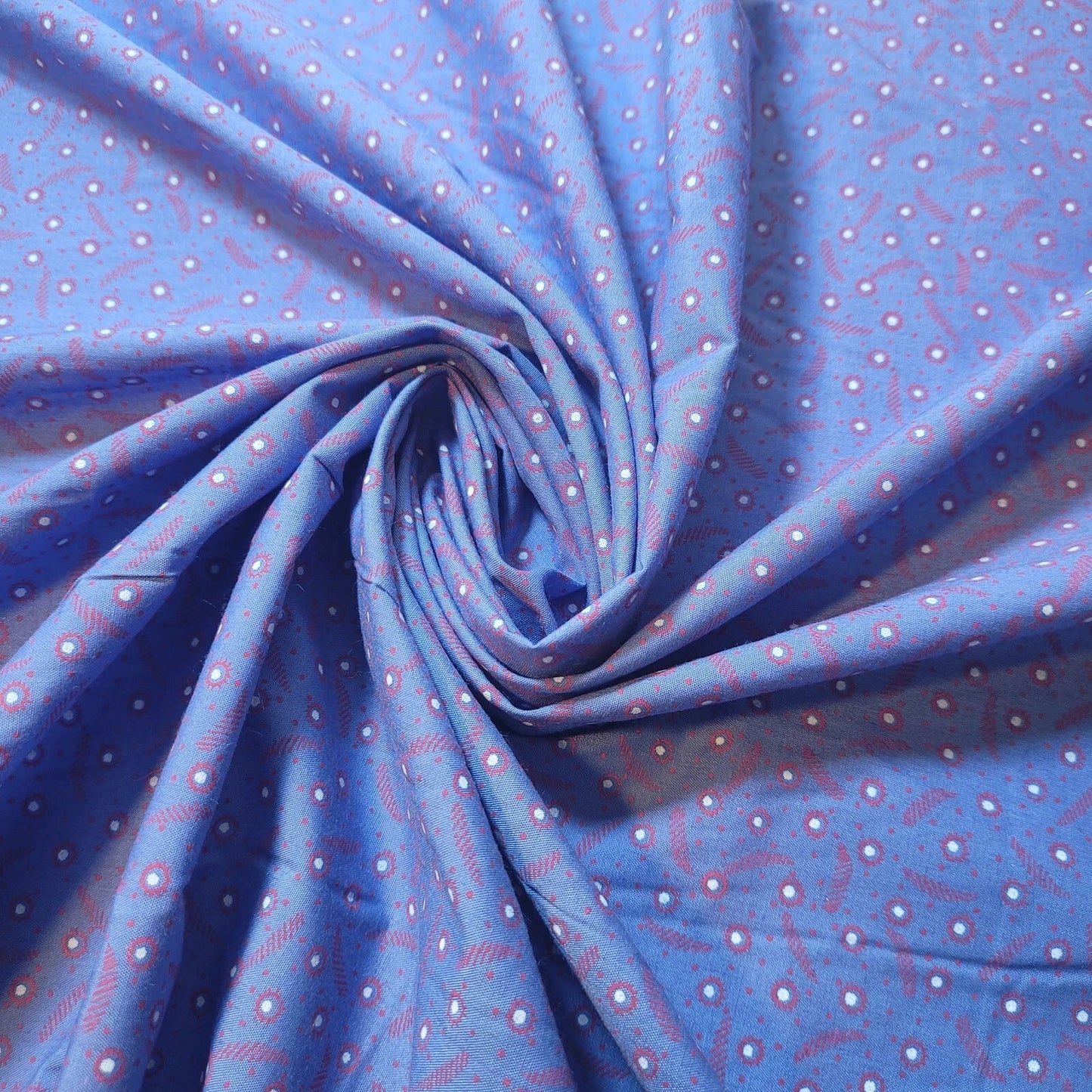 100% Cotton Vintage Floral Fabric | 44" (112cm) Wide Novelty Print for Dressmaking, Quilting & Craft Material – Sold by the Metre  Blue Batik #2