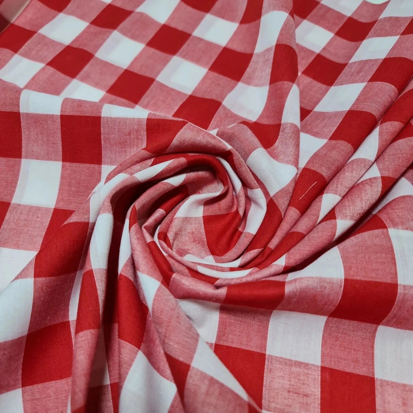 Polycotton Gingham Check Fabric – 1/8", 1/4" & 1" Checks 44" (112cm) Wide Dressmaking & Uniform Fabric by the Metre