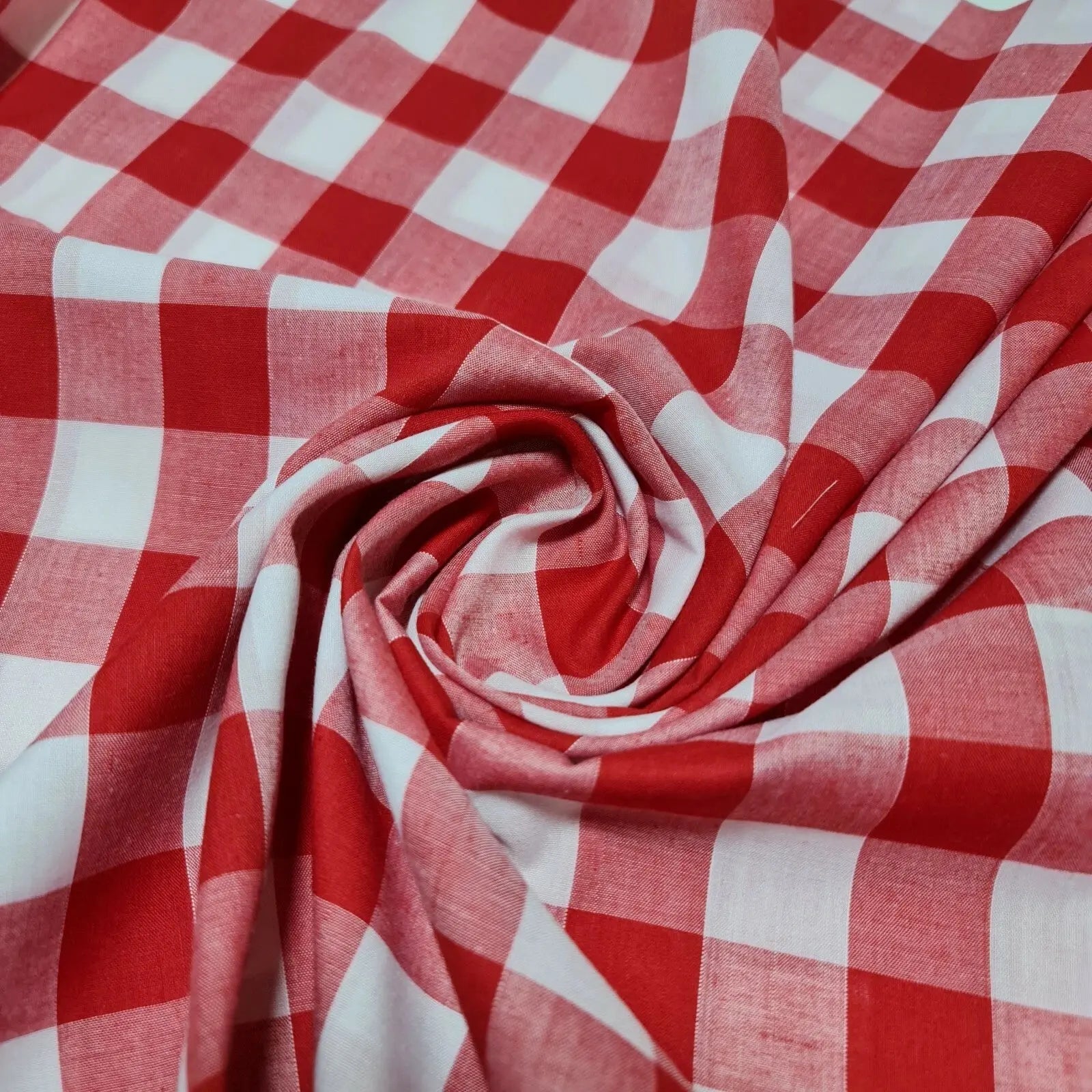 Polycotton Gingham Check Fabric – 1/8", 1/4" & 1" Checks 44" (112cm) Wide Dressmaking & Uniform Fabric by the Metre