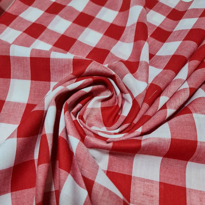 Polycotton Gingham Check Fabric – 1/8", 1/4" & 1" Checks 44" (112cm) Wide Dressmaking & Uniform Fabric by the Metre