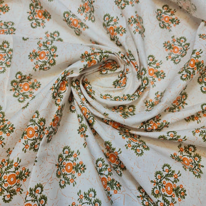 100% Cotton Printed Fabric | Leopard, Ditsy, Vintage, Polka & Rose Floral Designs – 44" (112cm) Wide Soft Dressmaking & Craft Material – Sold by the Metre  Vintage Orange Medallion