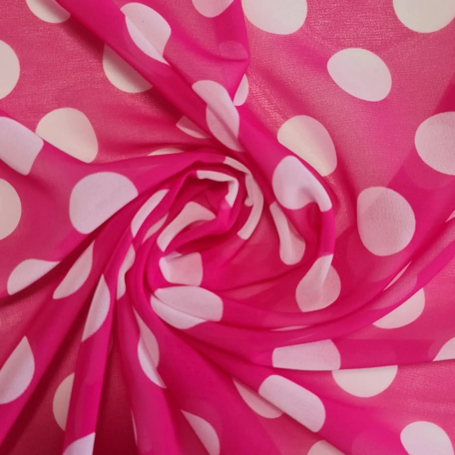 Polka Printed Fabric | 58" (147cm) Wide Georgette, Chiffon & Crepe Dressmaking Material – Sold by the Metre