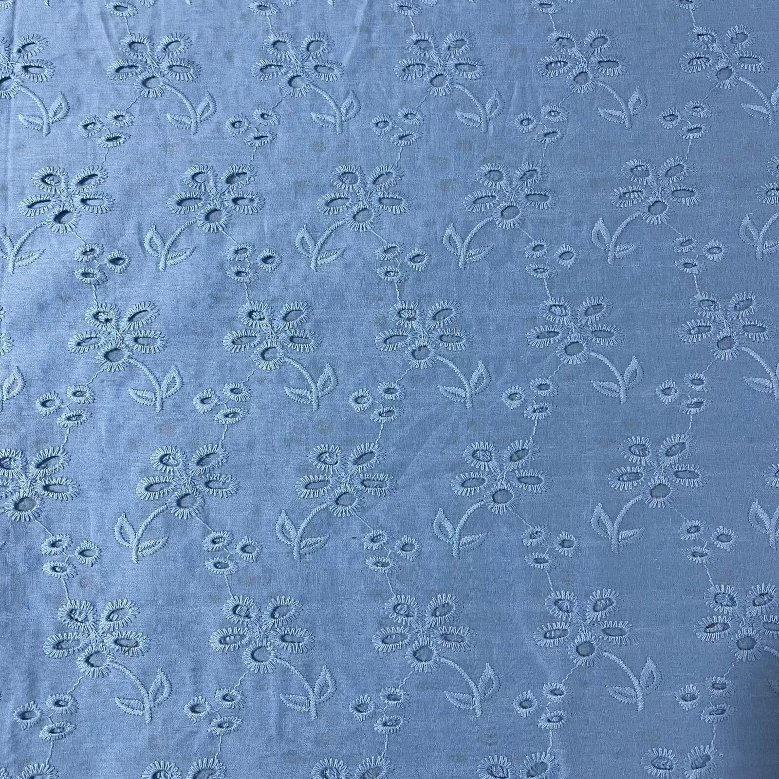 Cotton Floral Embroidery Fabric | Broderie Anglaise Lace 44