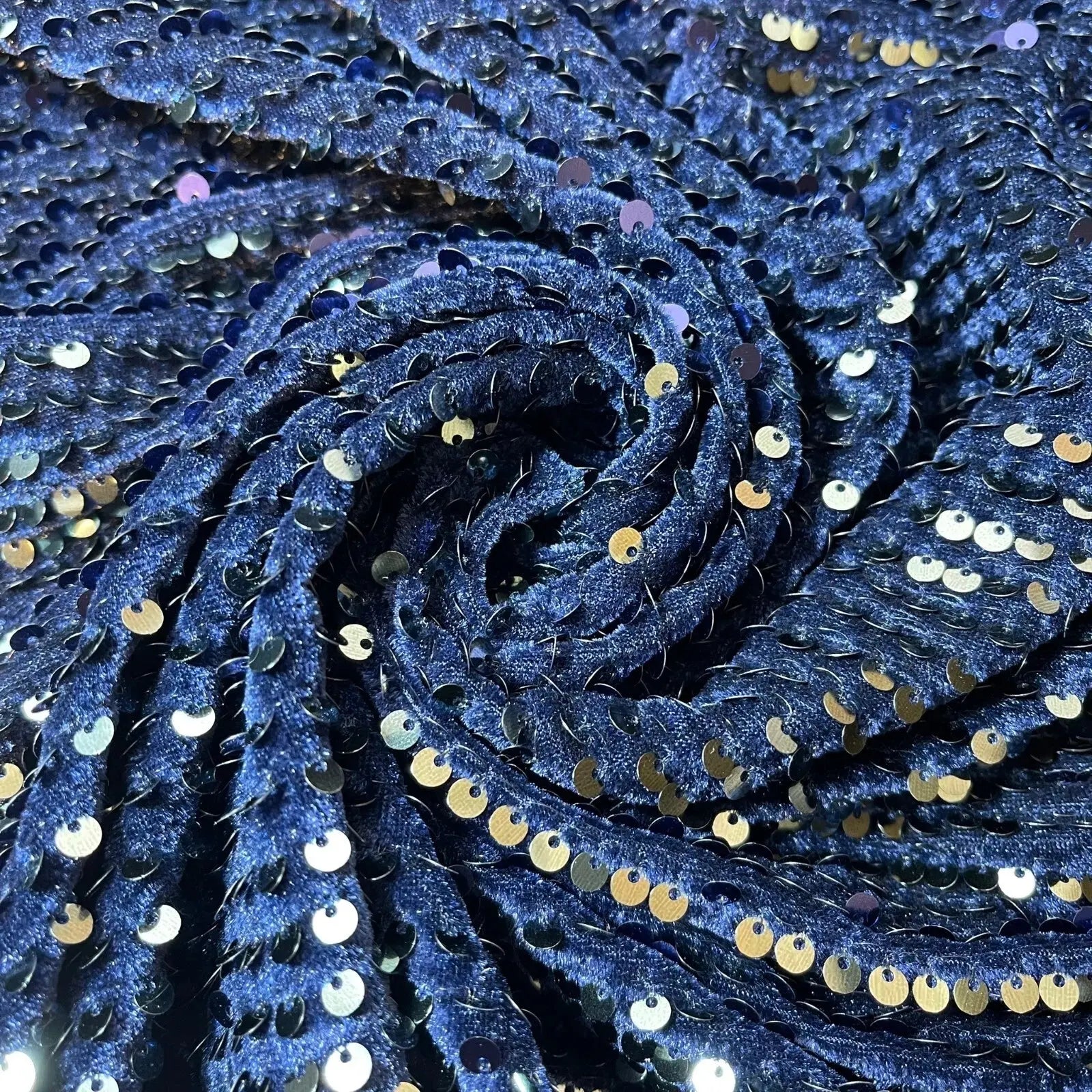 Sequin Velvet Embroidered Stretch Fabric | 58" (147cm) Wide Velour Dress, Craft & Drape Material – Sold by the Metre