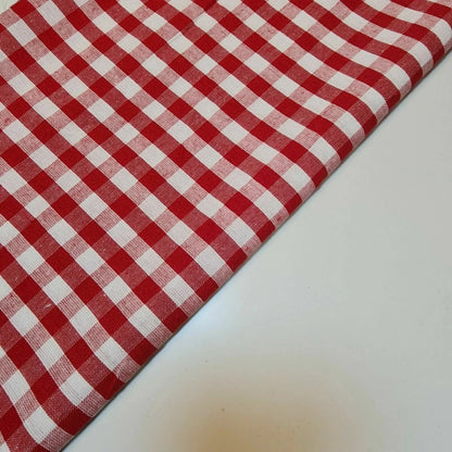 Premium 100% Cotton Gingham Khadi Handloom Fabric | 1/4" Check Soft Linen-Feel Cloth 42" (107cm) Wide – Sold by the Meter