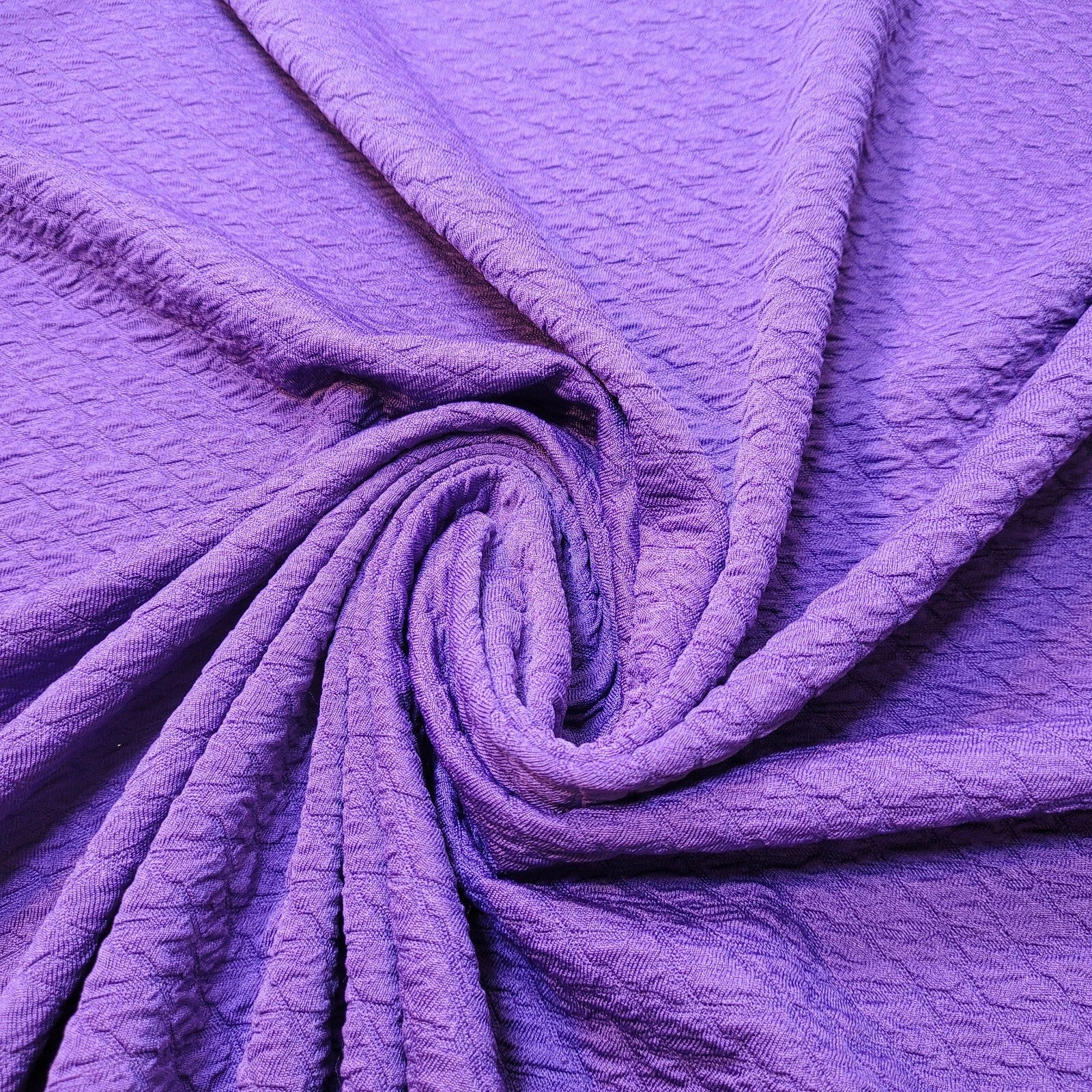 Plain & Printed Ribbed / Waffle Stretch Jersey Fabric | 58