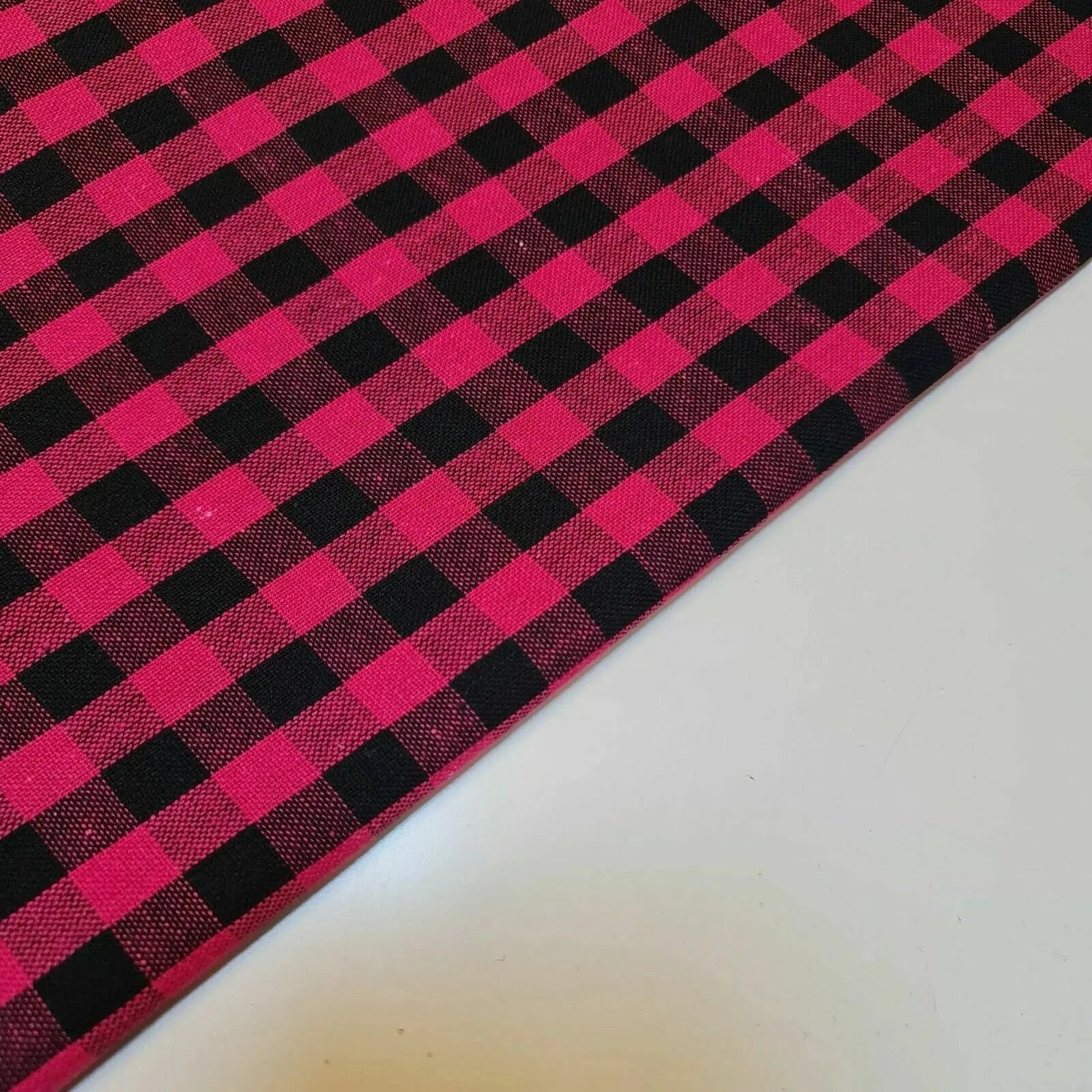 Premium 100% Cotton Gingham Khadi Handloom Fabric | 1/4" Check Soft Linen-Feel Cloth 42" (107cm) Wide – Sold by the Meter