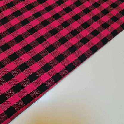 Premium 100% Cotton Gingham Khadi Handloom Fabric | 1/4" Check Soft Linen-Feel Cloth 42" (107cm) Wide – Sold by the Meter