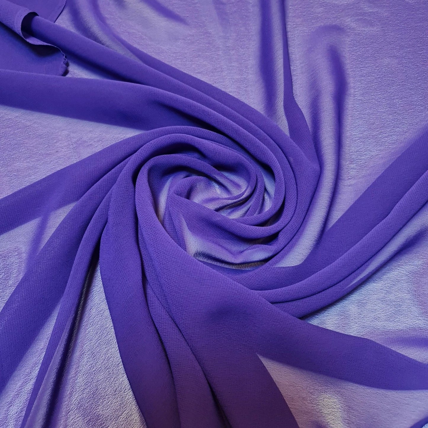 Chiffon Sheer Plain Soft Polyester Fabric – 44" Wide for Wedding, Dress & Craft – 30m Bolt/Roll  Purple (S)