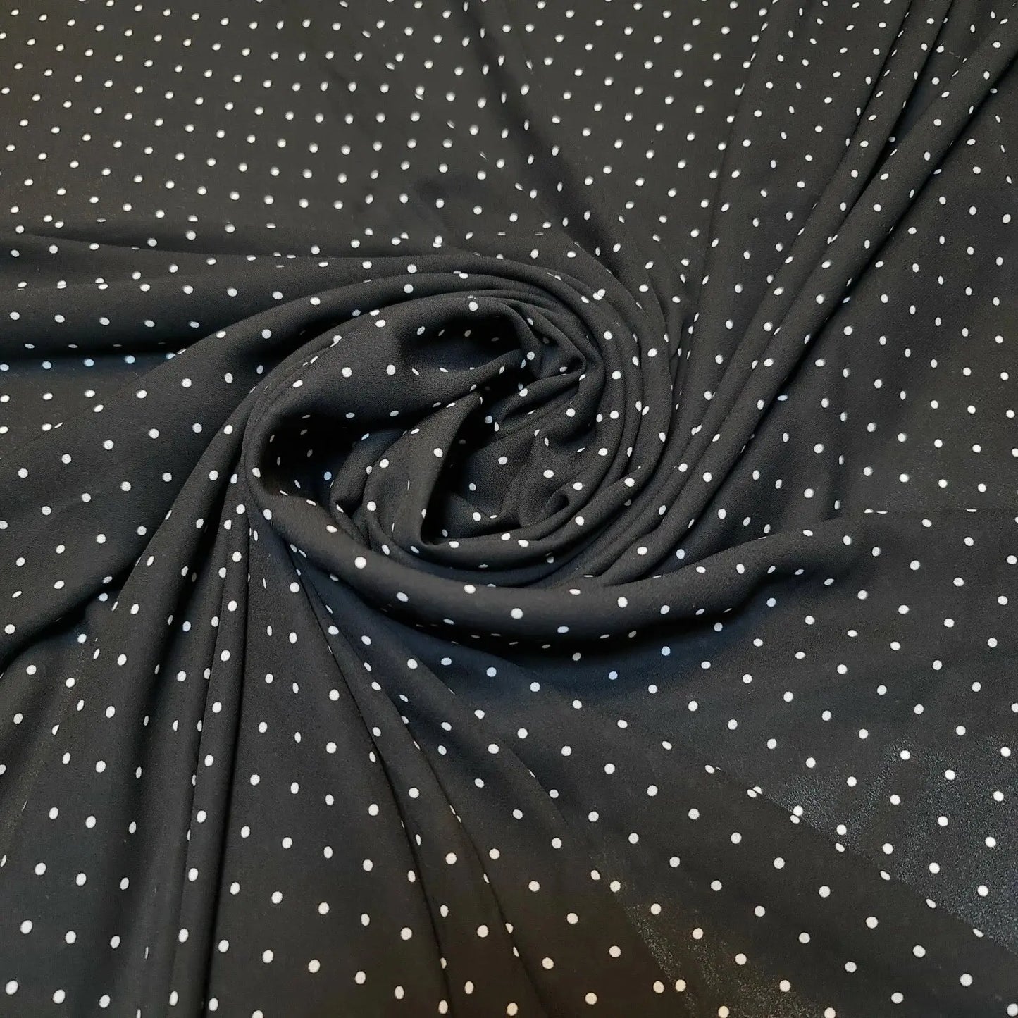 Polka Printed Fabric | 58" (147cm) Wide Georgette, Chiffon & Crepe Dressmaking Material – Sold by the Metre