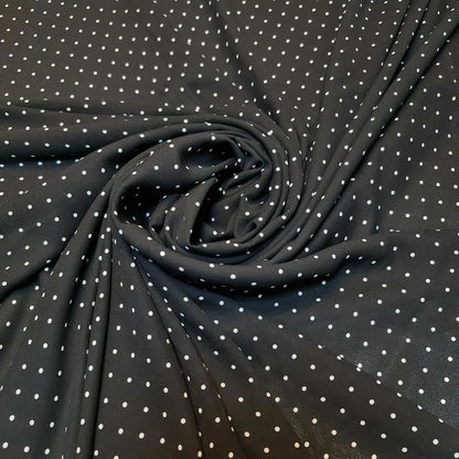 Polka Printed Fabric | 58" (147cm) Wide Georgette, Chiffon & Crepe Dressmaking Material – Sold by the Metre