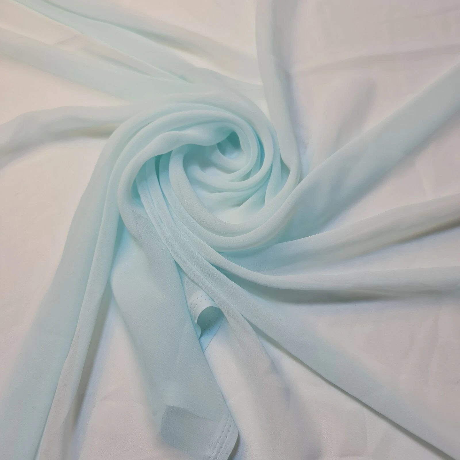 Chiffon Sheer Plain Soft Polyester Fabric – 44" Wide for Wedding, Dress & Craft – 30m Bolt/Roll  Mint #2 (S)