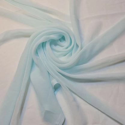 Chiffon Sheer Plain Soft Polyester Fabric – 44" Wide for Wedding, Dress & Craft – 30m Bolt/Roll  Mint #2 (S)
