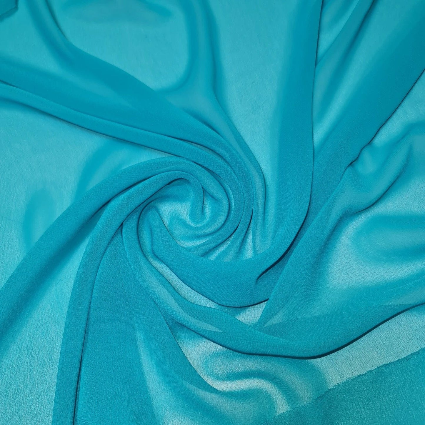 Chiffon Sheer Plain Soft Polyester Fabric – 44" Wide for Wedding, Dress & Craft – 30m Bolt/Roll  Turquoise (S)